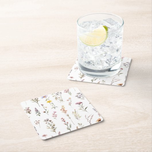 Kleurrijke bloemen, wilde bloemen, tuin bloemen kartonnen onderzetters (Insitu)