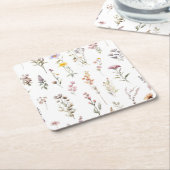 Kleurrijke bloemen, wilde bloemen, tuin bloemen kartonnen onderzetters (Schuin)