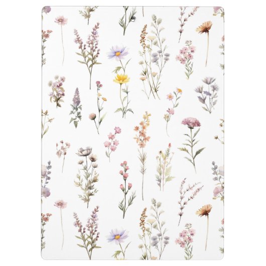 Kleurrijke bloemen, wilde bloemen, tuin bloemen klembord (Achterkant)