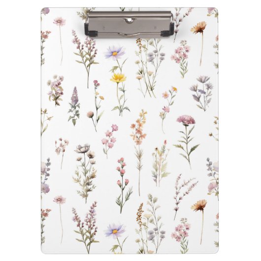 Kleurrijke bloemen, wilde bloemen, tuin bloemen klembord (Voorkant)