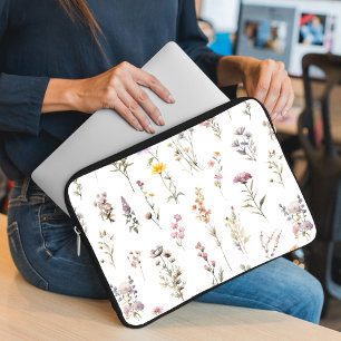 Kleurrijke bloemen, wilde bloemen, tuin bloemen laptop sleeve