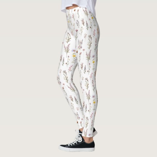 Kleurrijke bloemen, wilde bloemen, tuin bloemen leggings (Links)