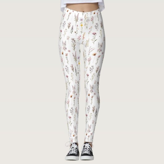 Kleurrijke bloemen, wilde bloemen, tuin bloemen leggings (Voorkant)