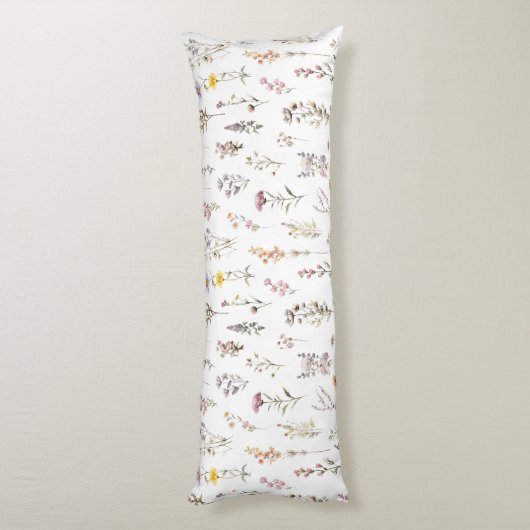 Kleurrijke bloemen, wilde bloemen, tuin bloemen lichaamskussen (Achterkant (Verticaal))