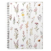 Kleurrijke bloemen, wilde bloemen, tuin bloemen notitieboek (Voorkant)