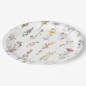 Kleurrijke bloemen, wilde bloemen, tuin bloemen papieren bordje (Gekanteld)