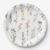 Kleurrijke bloemen, wilde bloemen, tuin bloemen papieren bordje (Voorkant)