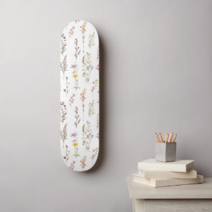 Kleurrijke bloemen, wilde bloemen, tuin bloemen persoonlijk skateboard