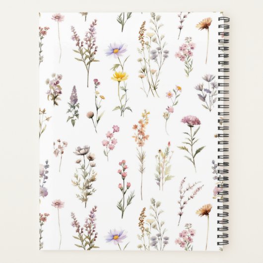 Kleurrijke bloemen, wilde bloemen, tuin bloemen planner (Achterkant)