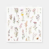 Kleurrijke bloemen, wilde bloemen, tuin bloemen servet (Voorkant)