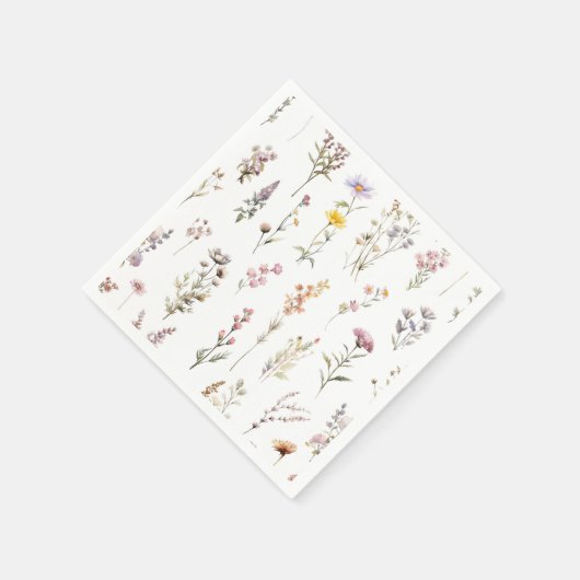 Kleurrijke bloemen, wilde bloemen, tuin bloemen servet (Hoek)