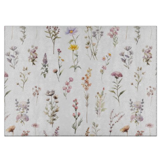 Kleurrijke bloemen, wilde bloemen, tuin bloemen snijplank (Voorkant)