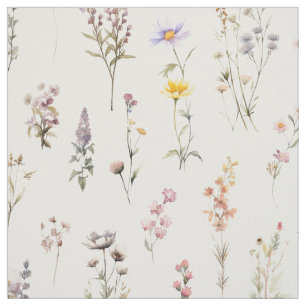 Kleurrijke bloemen, wilde bloemen, tuin bloemen stof