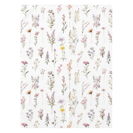 Kleurrijke bloemen, wilde bloemen, tuin bloemen tafelkleed (Voorkant)