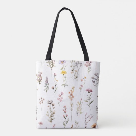 Kleurrijke bloemen, wilde bloemen, tuin bloemen tote bag (Achterkant)
