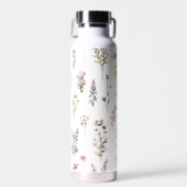 Kleurrijke bloemen, wilde bloemen, tuin bloemen waterfles (Voorkant)