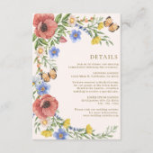 Kleurrijke bloemen Wildflower lente bruiloft detai Informatiekaartje (Voorkant)