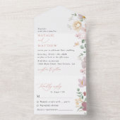 Kleurrijke bloemen, Wildflowers, Boho, Wedding All In One Uitnodiging (Binnen)