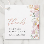 Kleurrijke bloemen, Wildflowers, Boho, Wedding Bedankjes Labels (Voorkant)