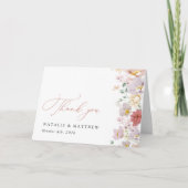 Kleurrijke bloemen, Wildflowers, Boho, Wedding Bedankkaart (Voorkant)
