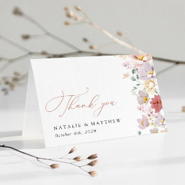 Kleurrijke bloemen, Wildflowers, Boho, Wedding Bedankkaart