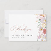 Kleurrijke bloemen, Wildflowers, Boho, Wedding Bedankkaart (Voorkant)