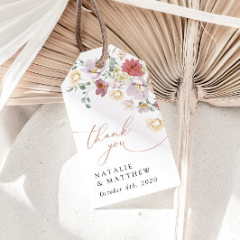 Kleurrijke bloemen, Wildflowers, Boho, Wedding Cadeaulabel