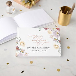 Kleurrijke bloemen, Wildflowers, Boho, Wedding Gastenboek