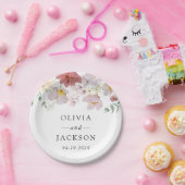 Kleurrijke bloemen, Wildflowers, Boho, Wedding Papieren Bordje (Feest)