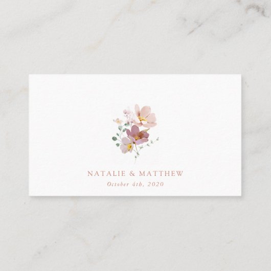 Kleurrijke bloemen, Wildflowers, Boho, Wedding Plaatskaartje (Achterkant)