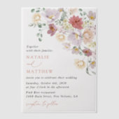 Kleurrijke bloemen, Wildflowers, Boho, Wedding Vellum Uitnodigingen (Voorkant)