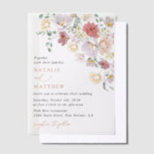 Kleurrijke bloemen, Wildflowers, Boho, Wedding Vellum Uitnodigingen (Offset)