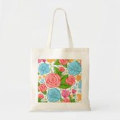 Kleurrijke bloemen witte achtergrond tote bag (Voorkant)
