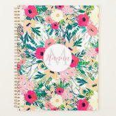 Kleurrijke Bloemen Witte Botanische Planner (Voorkant)