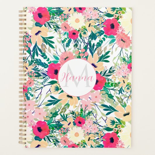  Kleurrijke Bloemen Witte Botanische Planner (Voorkant)