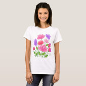 Kleurrijke bloemen wrap t-shirt (Voorkant volledig)
