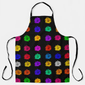 Kleurrijke Bloemen Zwart Boho Bloemendesign Sjablo Schort (Voorkant)