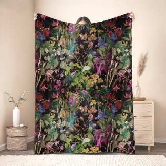 Kleurrijke bloemenblaadjes fleece deken