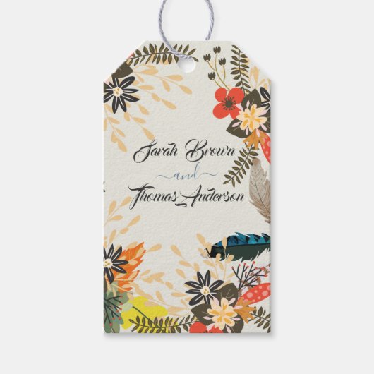 KLEURRIJKE BLOEMENBOHO CADEAULABEL (Voorkant)