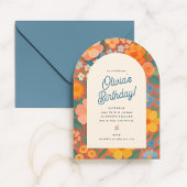 Kleurrijke Bloemenboog Verjaardag Uitnodiging