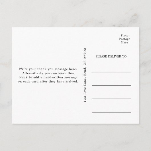 Kleurrijke bloemenbruiloft Dank u Briefkaart (Achterkant)