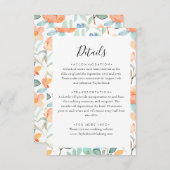 Kleurrijke bloemenbruiloft Details Behuizing Kaart (Voorkant / Achterkant)