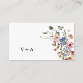 Kleurrijke bloemenbruiloft Details Kaart (Achterkant)