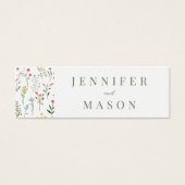 Kleurrijke bloemenbruiloft QR register invoegen ka Mini Visitekaartjes (Voorkant)