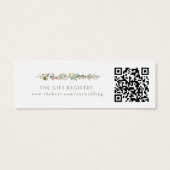 Kleurrijke bloemenbruiloft QR register invoegen ka Mini Visitekaartjes (Achterkant)