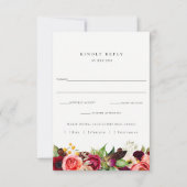 Kleurrijke Bloemenbruiloft RSVP met Maaltijd Keuze (Voorkant)