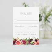 Kleurrijke Bloemenbruiloft RSVP met Maaltijd Keuze (Staand voorkant)