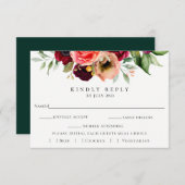 Kleurrijke Bloemenbruiloft RSVP met Maaltijd Keuze (Voorkant / Achterkant)