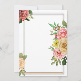 Kleurrijke bloemenbruiloft uitnodiging sjabloon