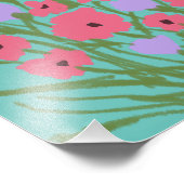 Kleurrijke bloemencharme + aangepaste naam foto afdruk (Hoek)